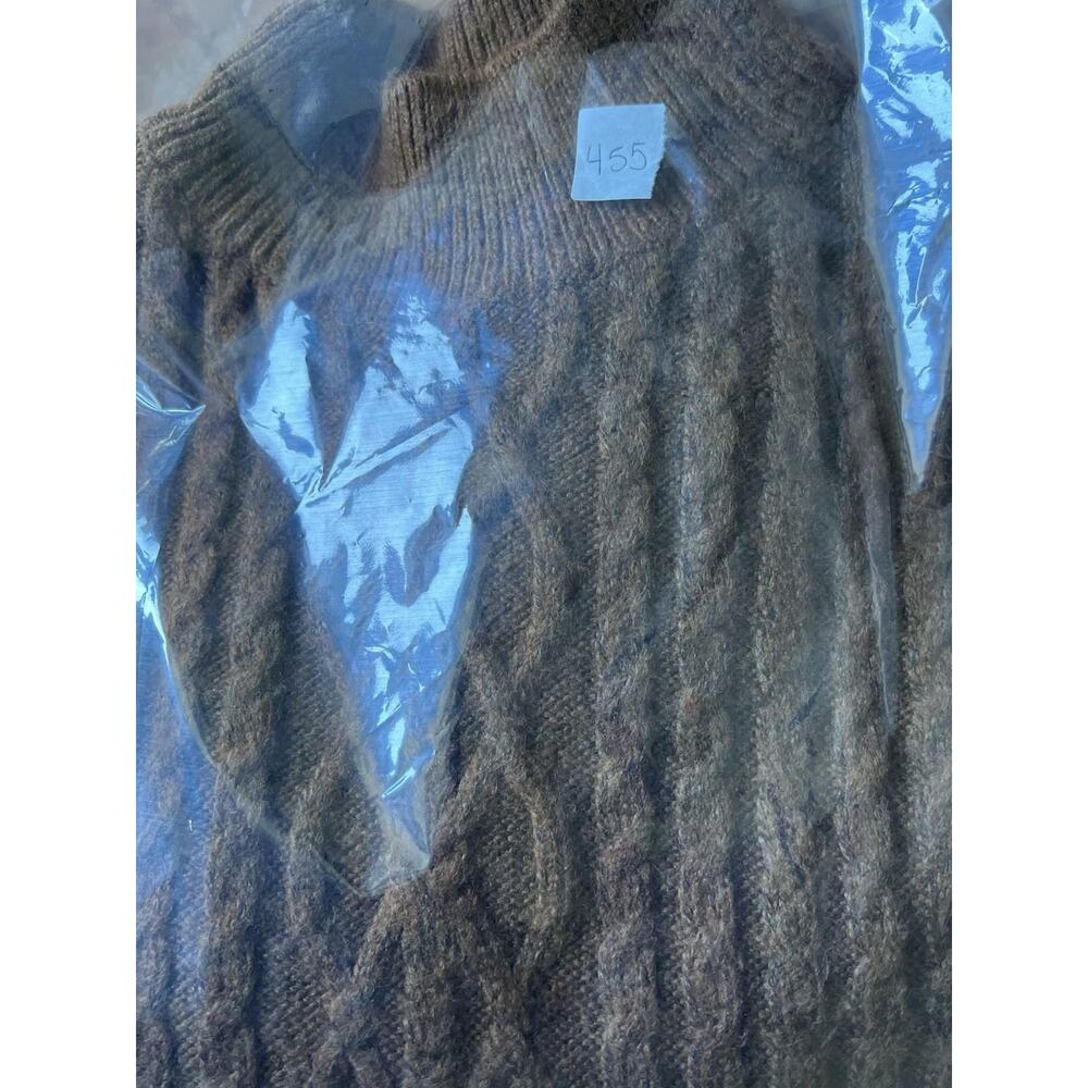 Vince‎ Camuto Women's Medium Rusty Orange Brown Fuzzy Sweater Pattern Cozy - Picture 6 of 6